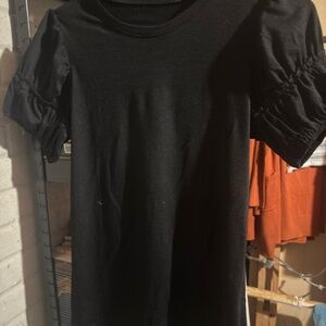 Elegant Black Puff Sleeve Top